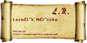 Lezsák Mónika névjegykártya
